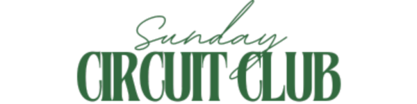 Logo for Sunday Circuit Club with green text on a white background